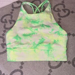 Lululemon ENERGY BRA High Neck Long Line SZ 4 DSYW Shibori Tie Dye
